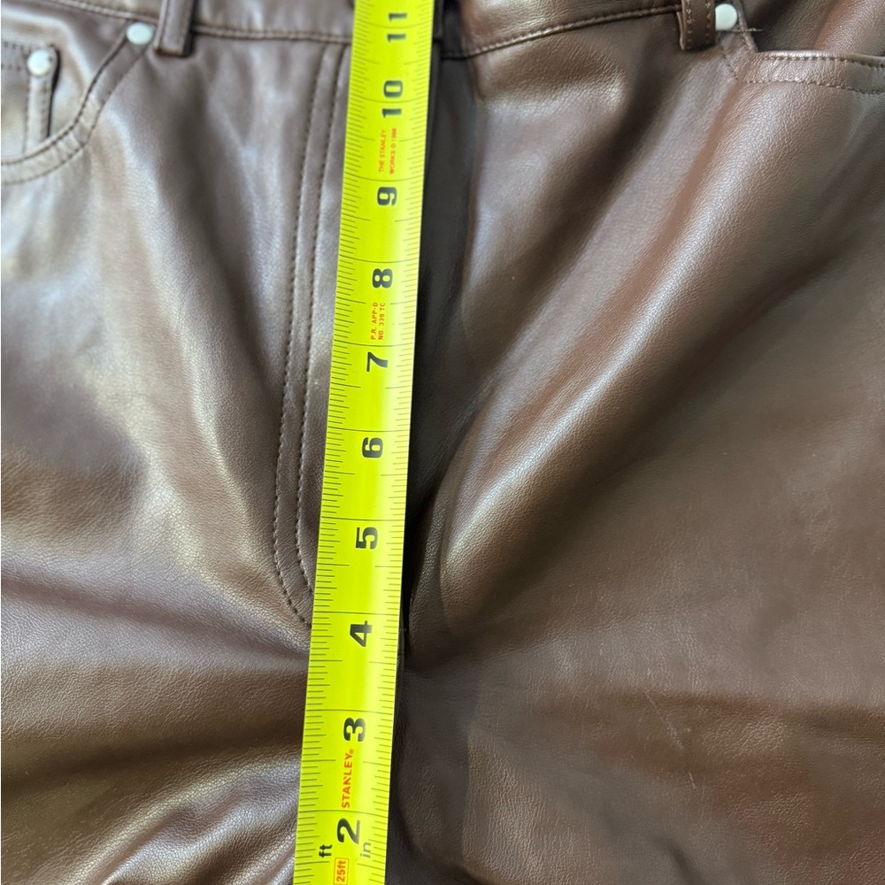 For All Man Kind Bootcut Faux Leather Pants Size M Womens Brown - Picture 4 of 8